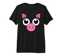 Lindo Disfraz de Cerdito con Cara de Cerdo Simple y fácil de Camiseta Premium