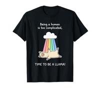 Lindo Disfraz de Llama Arco Iris ser Humano es Demasiado complicado Camiseta