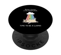 Lindo Disfraz de Llama Arco Iris ser Humano es Demasiado complicado PopSockets PopGrip Adhesivo