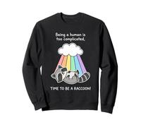 Lindo Disfraz de Mapache Arco Iris ser Humano es complicado Sudadera