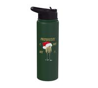 Lindo disfraz de Navidad Prosecco Ho Ho para fiesta de Navidad para mujer Stainless Steel Insulated Water Bottle