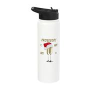 Lindo disfraz de Navidad Prosecco Ho Ho para fiesta de Navidad para mujer Stainless Steel Insulated Water Bottle