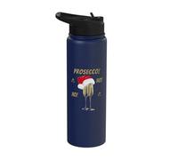 Lindo disfraz de Navidad Prosecco Ho Ho para fiesta de Navidad para mujer Stainless Steel Insulated Water Bottle