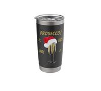 Lindo disfraz de Navidad Prosecco Ho Ho para fiesta de Navidad para mujer Vaso térmico de acero inoxidable de doble pared