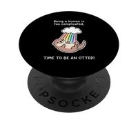 Lindo Disfraz de Nutria arcoíris para ser un Animal de Nutria PopSockets PopGrip Adhesivo