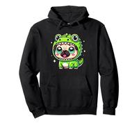Lindo disfraz de perro carlino dinosaurio mascota mamá papá niños Sudadera con Capucha