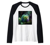 Lindo Disfraz de Rana Kawaii Divertido para niños y niñas, Meme de Peluche Camiseta Manga Raglan