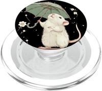 Lindo Disfraz de Rata Blanca con Paraguas para Hombre y Mujer PopSockets PopGrip para MagSafe