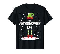 Lindo Disfraz navideño Familiar de Elfo astrónomo nevado a Juego Camiseta