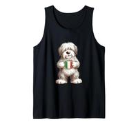 Lindo Divertido Bobtail Cachorro Perro Taza café Bandera de Italia Camiseta sin Mangas