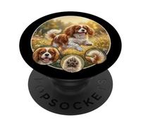 Lindo Divertido Cavalier King Charles Spaniel Perro en Naturaleza PopSockets PopGrip Adhesivo