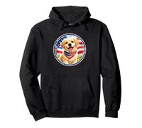 Lindo Divertido Labrador Retriever Perro Cachorro Bandera de Estados Unidos Sudadera con Capucha