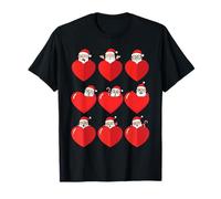 Lindo Divertido Loco Papá Noel corazón Navidad Dibujos Animados Amor Vacaciones Camiseta