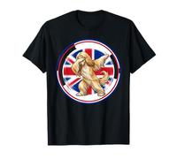 Lindo Divertido Perro Afgano Bandera de Inglaterra Reino Unido Dabbing Camiseta