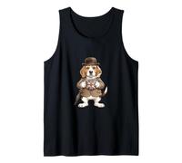 Lindo Divertido Perro Beagle Cachorro Taza café Bandera de Inglaterra Camiseta sin Mangas