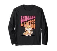 Lindo Divertido Shiba-Inu Cachorro Perro Taza de café por la mañana Manga Larga