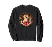 Lindo Divertido Shiba-Inu Perro Cachorro Bandera de Japón Barroco Oscuro Sudadera