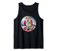 Lindo Divertido Shiba-Inu Perro Cachorro Bandera de Japón Falla Camiseta sin Mangas