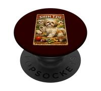 Lindo Divertido Shih-Tzu Perro Pata Perro Comida Juguete PopSockets PopGrip Adhesivo