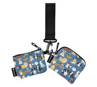 Lindo Dog Compilation Carteras para mujer Fundas para tarjetas Delgado Plano Cremallera Cartera con Cremallera Bolsillo para Monedas para Hombres Mujeres 2 unids, Multicolor, 4.13"(L) x 3.5"(W),