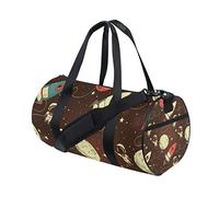 Lindo Doodle Astronaut Planet Rocket Gym Duffel Bag Lona Viaje Weekender Equipaje Bolso para Hombres Mujeres Deportes y Noche