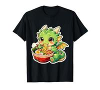 Lindo dragón Comiendo Ramen Fideos Amantes de la Sopa niños niñas Camiseta