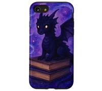 Lindo dragón de fantasía en libros mágico ratón de biblioteca arte nocturno Carcasa para iPhone SE (2020) / 7 / 8