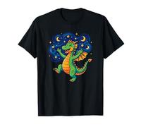 Lindo dragón durmiendo bajo Estrellas y Luna Camiseta