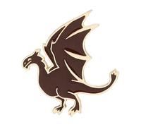 Lindo Dragón Esmalte Pin Negro Blanco Monstruo Broche Para Camisa Bolsa De Solapa, Normal, Metal no precioso