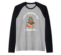 Lindo dragón Kawaii I Just Freaking Love Reading Lover Camiseta Manga Raglan