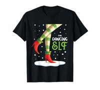 Lindo Duende Bailando nevado a Juego Familia Amante de la Danza de Navidad Camiseta