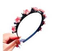 Lindo dulce princesa peinado pincel con clips, verano pequeña niña trenzado pelo pincel tocado, dibujos animados doble capa bandas con clips Twist Plait(07#)