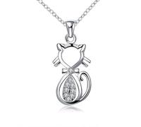 Lindo Dulce y Dulce Gatito Gatito Gato Colgante Colgante de Mascota Joyas Finas Mujeres Mujeres