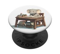 Lindo Elefante Estudiando Maestros y Estudiantes De Regreso PopSockets PopGrip Adhesivo