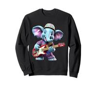 Lindo Elefante Rocker Tocando Guitarra Eléc Sudadera
