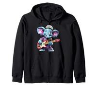 Lindo Elefante Rocker Tocando Guitarra Eléc Sudadera con Capucha
