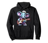 Lindo Elefante Rocker Tocando Guitarra Eléc Sudadera con Capucha