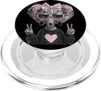 Lindo Elefante Rosa Pelo Retro Animal gráfico juguetón Vibrante PopSockets PopGrip para MagSafe