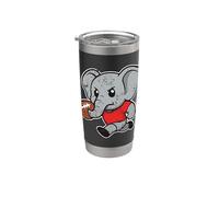 Lindo Elefante Rugby Runner Cartoon Vaso térmico de acero inoxidable de doble pared