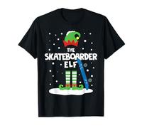 Lindo Elfo Patinador navideño Cubierto de Nieve Que Coincide con la Navidad Familiar Camiseta
