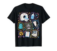 Lindo Equipo de imágenes médicas de radiología Kawaii X Ray Tech Camiseta gráfica económica, Hombre, Negro, L