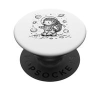 Lindo Erizo Astronauta Explorador Espacial Aventura Lunar PopSockets PopGrip Adhesivo