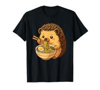Lindo Erizo Comiendo Ramen Sopa de Fideos japoneses Kawaii Camiseta