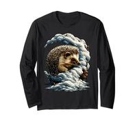 Lindo Erizo con Nieve Animal nevado Temporada de Invierno estética Manga Larga