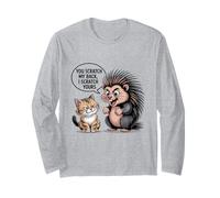 Lindo erizo de gato que rascas mi espalda I Scratch la tuya Manga Larga