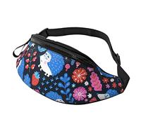 Lindo Erizo y Flores Crossbody Bag Runner Small Hip Pouch Riñonera Running Riñonera Bumbag Beltbag Sport Slim Moda para Trotar Senderismo Mujer