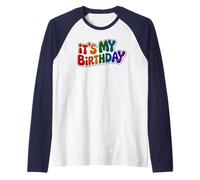 Lindo, es mi cumpleaños, niño, niña, Candy Crew Dude, Surprise 3rd Camiseta Manga Raglan