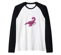 Lindo Escorpión del Zodiaco Escorpio - Adorable Animal de astrología Camiseta Manga Raglan