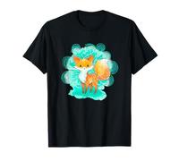 Lindo espíritu de Zorro místico con Fondo de Aura en Espiral Camiseta