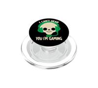 Lindo Esqueleto de Halloween para niños I Can't Hear You I'm Gaming PopSockets PopGrip para MagSafe